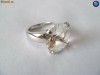 Inel din aliaj inoxidabil placat cu rhodium ,piatra cubic zirconia alba