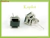 Cercei Stud  Deosebiti White Gold Filled 9K Piatra Zircon Patrat Negru