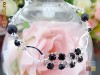 Bratara placata cu aur alb, cu agate negre si cristale swarovski jet - bijuterii mireasa Bratara placata cu aur alb, cu agate negre si cristale swarovski jet - bijuterii mireasa