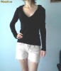 Bluza/flanela/top/pulover/hanorac negru cu gluga ( nou, fara defecte)