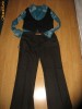 costum dama 3 piese pantalon camasa satin si vesta stil office casual mas 38-40