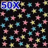 Set 50 piese, stele colorate, care lumineaza in intuneric, fluorescente, decoratiuni camera copil, copilului