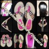 SANDALE ROMANE / PAPUCI PANZA si PIELE NATURALA FUCSIA / ROZ BOMBON cu PIETRE SWAROVSKI firma BURBERRY model 2012 ELEGANTE USOARE COMODE