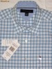 Camasa TOMMY HILFIGER, patratele alb-bleu, maneca scurta, 100%bbc, masura L