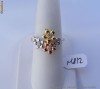 SUPERB Inel ag rodinat model multiflori aurite in 3 culori si ornate cu DIAMANTE !!