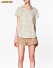 bluza ZARA BASIC din dantela alba XS