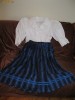 Costum tirolez , dirndl , costum 2 piese camasa brodata si fusta - 40