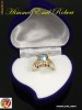 Inel placat cu Aur G 18k,diametru 18.3mm,Blue Topaz si Topaze mici+CUTIE CADOU.no.5449