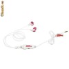 Casti In ear - No Fear cu potentiometru de volum pe fir - Alb cu Roz - cod 755029