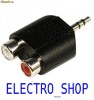 Adaptor jack 3,5mm la 2 RCA mama