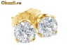 cercei aur galben cu 0.24 ct diamante albe / briliante albe model stud / cu surub