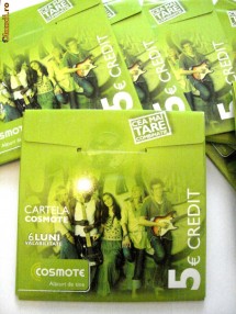 cartele Cosmote SIGILATE CU NUMAR SI 5 EURO CREDIT INCLUS !!!