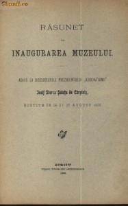 Rasunet la inaugurarea muzeului , Sibiu , 1906 , 1908 foto