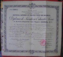 Diploma de Licenta in Educatie Fizica , Petrila , Hunedoara , 1930 foto