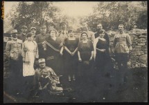Ofiteri si doamne , foto pe carton , Craiova , veche foto