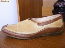 PANTOFI PIELE 100% CREM CU MARO