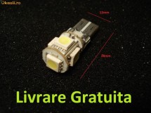 LED , Leduri W5W T10 5 smd CAN-BUS fara eroare de bec ars