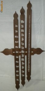 Calendar in limba germana din lemn