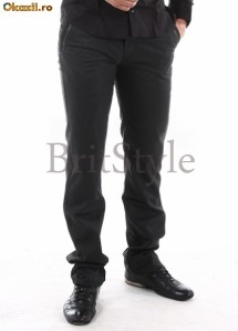 Pantaloni de barbati Casual 1, pantaloni cambrati, pantaloni pana, pantaloni slim fit foto