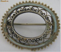 Brosa decoratie veche din argint (?)  - de colectie (2) foto
