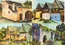 Ilustrate dupa acuarele de Juliana Fabritius-Dancu - case vechi taranesti din Ardeal foto