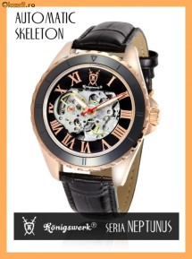 CEAS  AUTOMATIC  SKELETON ROSE GOLD CU VIZOR SPATE TRANSPARENT. GERMANIA SIGILAT GARANTIE 1 AN