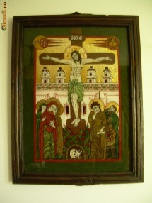 ICOANA PE STICLA - CRUCIFICAREA DOMNULUI foto