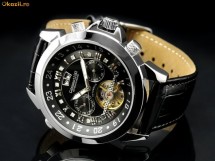 Ceas de lux Calvaneo 1583 Astonia Diamond Black, 8 Diamante, Automatic