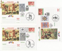 RFL 2000 ROMANIA set 6 carti postale Jamboreea Campdown Anglia cu stampile speciale si vignete cercetasesti foto