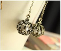 SET - Cercei si colier  vintage, cu aspect antichizat, IMPERIAL CROWN foto