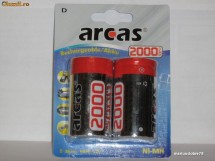 Acumulatori D R20 2000mAh 1,2volti NiMH ARCAS Germania la set de 2 bucati