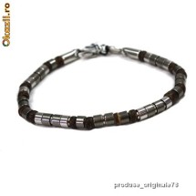BRATARA barbateasca FOSSIL JF84841 NOU CU ETICHETA, combinatie de otel inoxidabil si lemn CUTIE CADOU pret magazin 40 euro foto