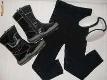 set cizme fetite marimea 25/26+colanti grosi/pantaloni+cadou aparatoare urechi pufoase foto