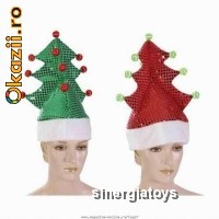 Accesorii Craciun - Caciulite brad cu globuri  2 variante rosu sau verde. ST5581FR foto