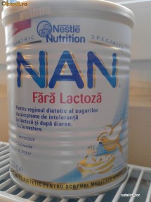 Lapte praf NAN fara Lactoza de 400 grame