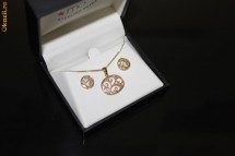 !!! PANDATIV CERCEI LANTISOR ARGINT 925 PLACATE CU AUR 18KT!!! foto