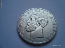 5 lei 1883 romania patrat la coroana  frumoasa