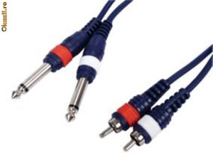 2 rca male l/r > 2 mono j, HQM-241/3