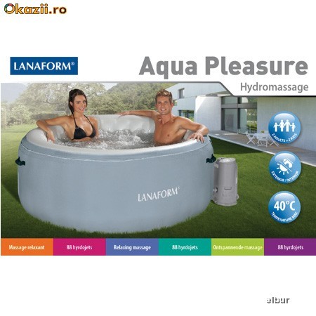 Piscina gonflabila cu hidromasaj -Aqua Pleasure Lanaform foto mare