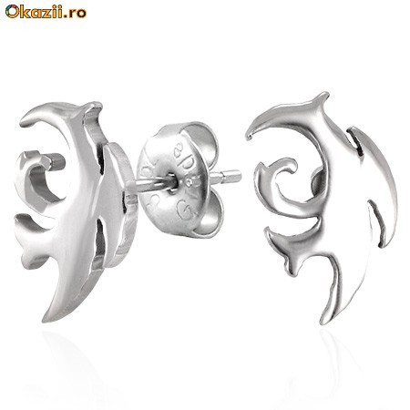 Cercei din inox 6 mm - tribal - cod 122 foto mare