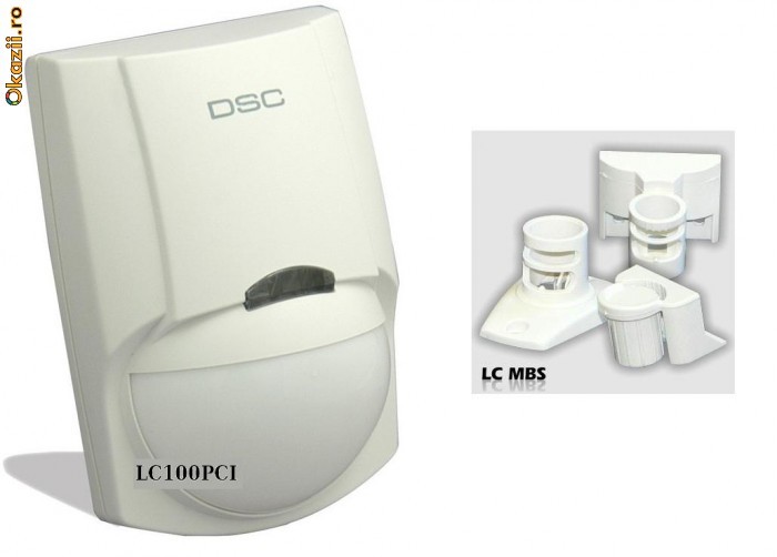 DSC DETECTOR PIR LC100PCI + SUPORT LC-MBS / SENZOR MISCARE foto mare