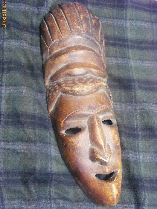 MASCA REGALA AFRICANA MASIVA -LEMN Pachilobe-UNICAT foto mare
