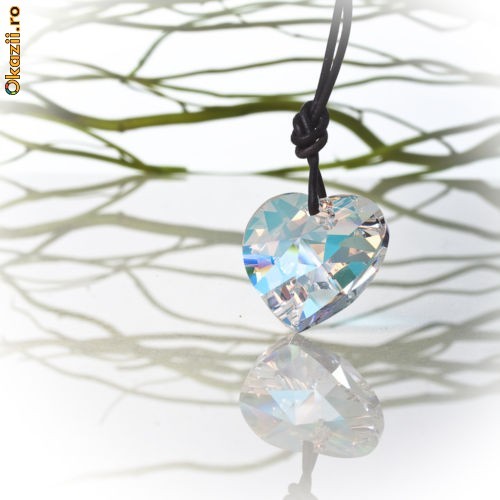Inima-Cristal Swarowski-Silver Pandant-Cadou deosebit foto mare