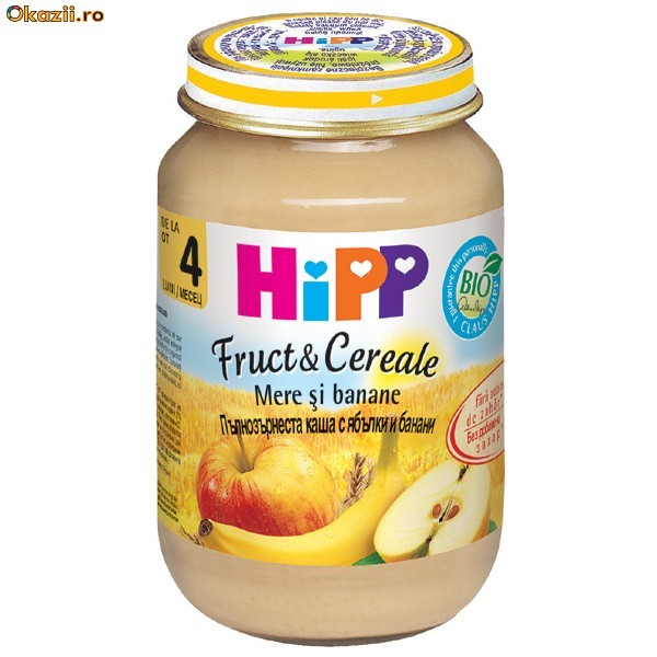 HiPP Fruct & Cereale - Mere si banane - 190gr foto mare