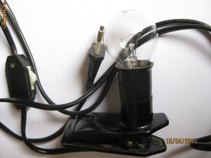LAMPA EBONITA DE COLECTIE MODEL ELBA DIN ANII 60 foto mare