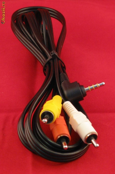 Cablu adaptor 3.5mm Jack la 2xRCA Audio(stereo) + Composite foto mare
