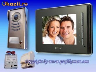Interfon video sticla securizata. ANYKAM Tehnologie de conectare 2 fire. Tip: 591 + 6910 foto mare