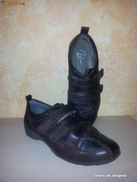 Pantofi BATA piele, maro, masura 36 foto mare