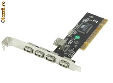 Placa, Placi USB Interne, PCI, 4+1 Porturi USB, Noi, Garantie 24luni ! foto mare
