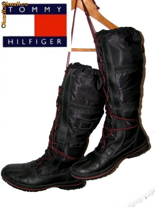Cizme TOMMY HILFIGER,Noi, import suedia foto mare
